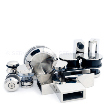 AK-002-PC Комплект фурнитуры для раздвижной системы, SUS304, Хром глянцевый