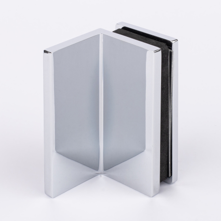 Коннектор стена-стекло с крышкой 90°, хром, латунь H4650-СR/brass