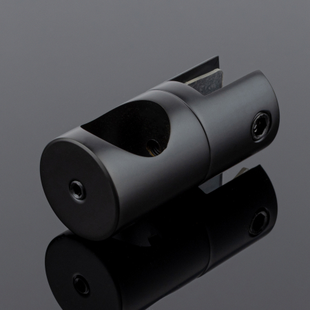 D02-507BLK/brass Держатель стекла сквозной ф19, черный матовый, латунь