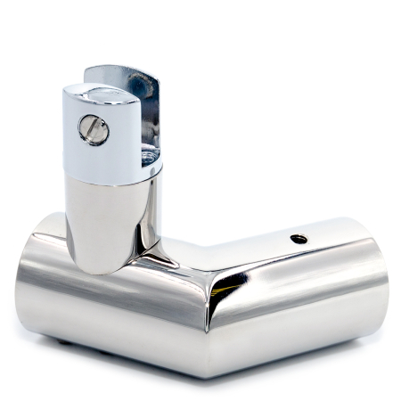 CK-503S-PC Коннектор труба-стекло 135°, для трубы D25мм, Хром глянцевый