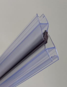 BK-708T8 Профиль уплотнительный магнитный, для распашной двери, 90°/180°, T=8мм, L=2200мм, ПВХ, Прозрачный