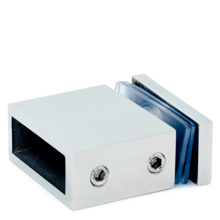 CK-106AD30-PC Коннектор трек-стекло, прямоугольный, регулируемый, 30*10, Хром глянцевый