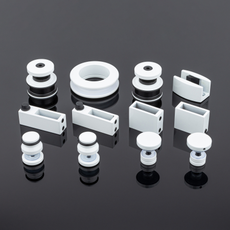 RS02-400WM/SUS304 Комплект раздвижной системы для стеклянных душевых кабин, белый матовый, SUS304