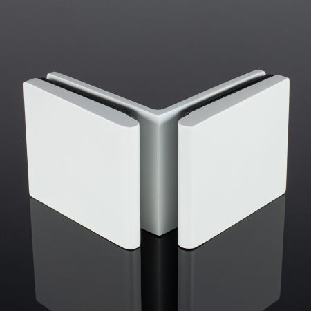 K03-201WG/brass Коннектор стекло-стекло 90°, белый глянец, латунь