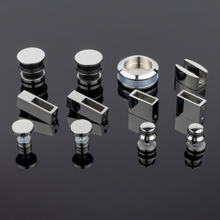 RS02-400СR/SUS304 Комплект раздвижной системы для стеклянных душевых кабин, хром, SUS304