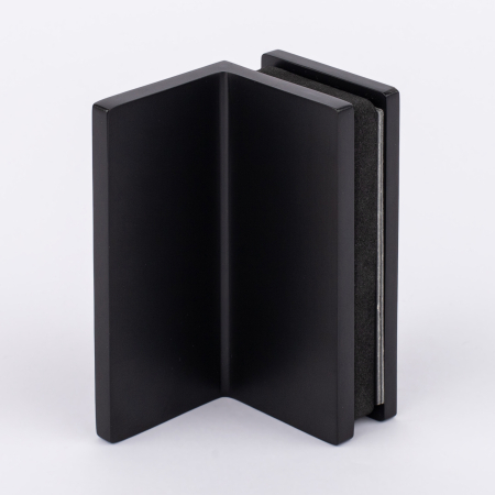 Коннектор стена-стекло с крышкой 90°,черный матовый, латунь H4650-BLK/brass