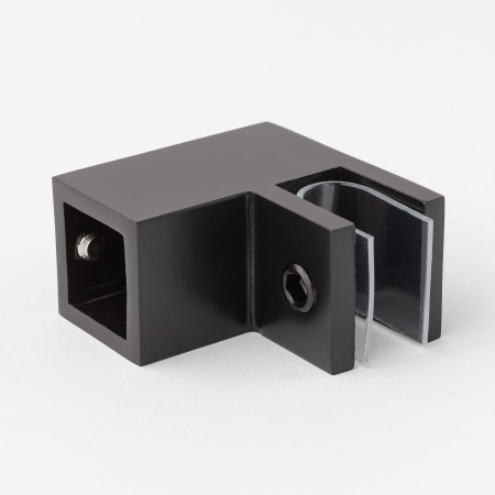 Крепление штанги 15х15 к стеклу матовый черный S10-1505BL