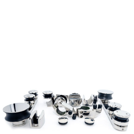 AK-009-PC Комплект фурнитуры для раздвижной системы, SUS304, Хром глянцевый