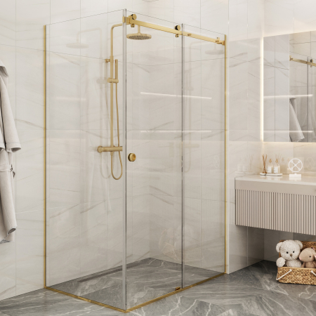 Комплект фурнитуры СП-ПЯЗ3 для раздвижной душевой кабины из стекла Яркое золото