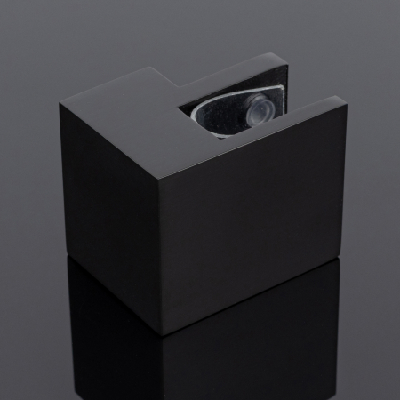 D02-503BLK/sus304 Держатель труба-стекло 30х10 торцевой, черный матовый, sus304