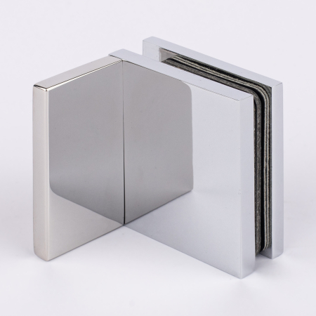 Коннектор стена-стекло с крышкой 90°, хром, латунь H41-СR/brass