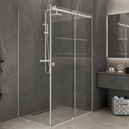 Комплект фурнитуры СП-ПБ3 для раздвижной душевой кабины из стекла Белый