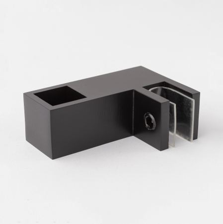 Крепление штанги 15х15 к стеклу матовый черный S10-1506BL