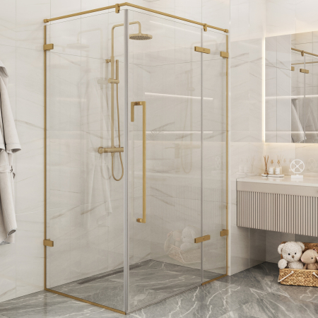 Комплект фурнитуры СП-ГБЗ1 для душевой кабины из стекла Брашированное золото