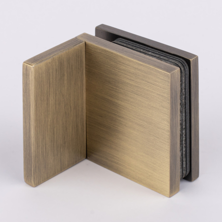 Коннектор стена-стекло с  крышкой 90°, бронза, латунь H41-BRZ/brass