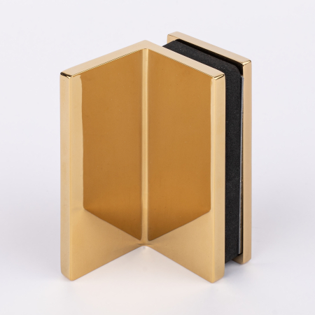 Коннектор стена-стекло с крышкой 90°, яркое золото, латунь H4650-GD/brass