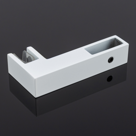 S02-502WM/sus304 Держатель стекла Г-образный сквозной 30х10, белый матовый, sus304