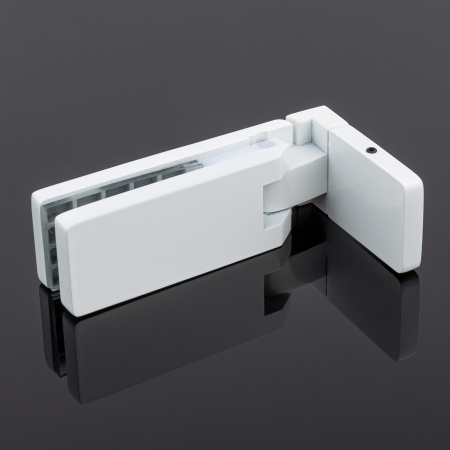 P03-106WM/sus304 Петля стена-стекло, открывание 90˚, белый матовый, sus304 P03-106WM/sus304 Петля стена-стекло, открывание 90˚, белый матовый, sus304