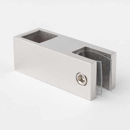 Крепление штанги 15х15 к стеклу (верхнее сквозное) Хром глянцевый S10-1502PC