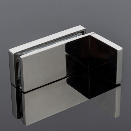 K02-204CR/sus304 Коннектор стена-стекло 90˚ с пластиной, хром, sus304