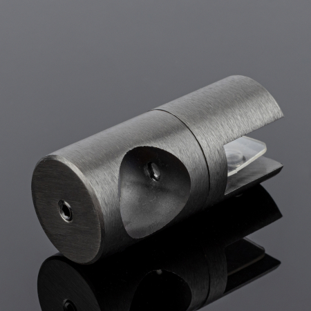 D02-507GFM/brass Держатель стекла сквозной ф19, графит матовый, латунь