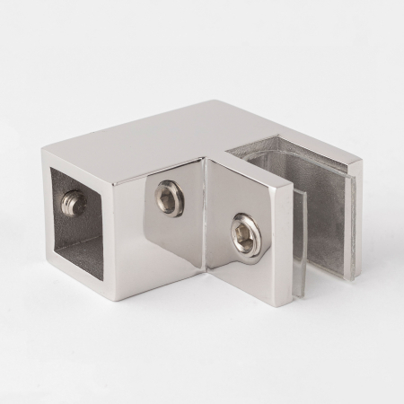 Крепление штанги 15х15 к стеклу Хром глянцевый S10-1505PC