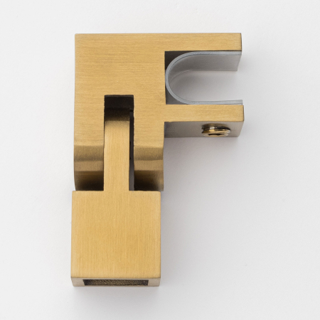 Регулируемое крепление штанги 15х15 к стеклу Брашированное золото S10-15R02GDB