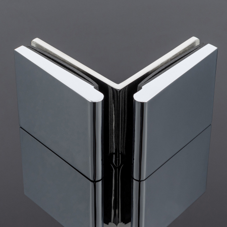 K03-201CR/brass Коннектор стекло-стекло 90°, хром, латунь