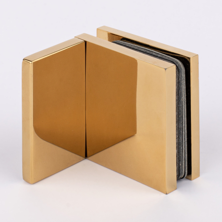 Коннектор стена-стекло с крышкой 90°, яркое золото, латунь H41-GD/brass