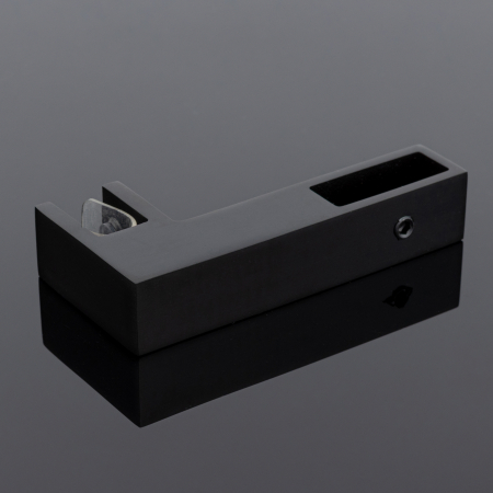 S02-502BLK/sus304 Держатель стекла Г-образный сквозной 30х10, черный матовый, sus304