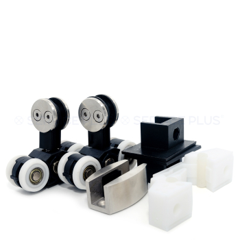 AJ-200-PC Комплект фурнитуры для раздвижной системы, SUS304, Хром Матовый