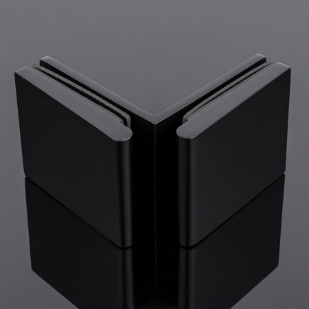 K03-201BLK/brass Коннектор стекло-стекло 90°, черный матовый, латунь