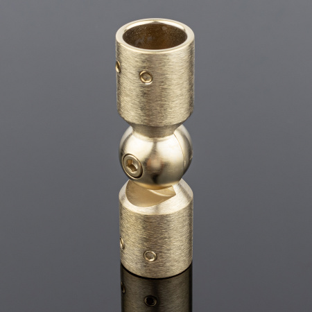 S02-510BGM/brass Соединитель трубы ф19 90°-180°, брашированное золото, латунь