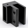 D02-503BLK/sus304 Держатель труба-стекло 30х10 торцевой, черный матовый, sus304