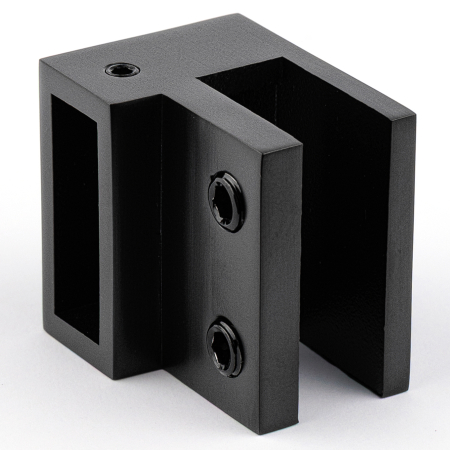 D02-503BLK/sus304 Держатель труба-стекло 30х10 торцевой, черный матовый, sus304
