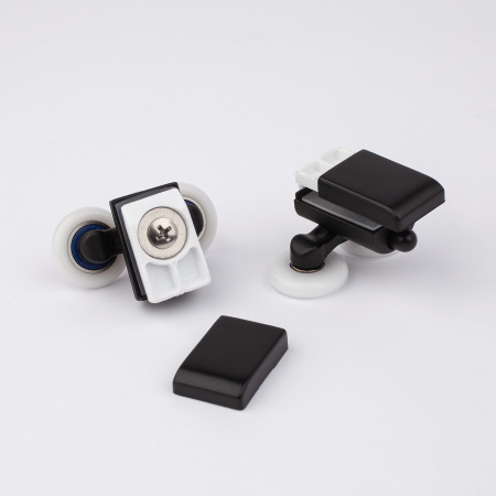 Ролики для дверей душевой кабины черный матовый, 4 шт, 2 верхних, 2 нижних