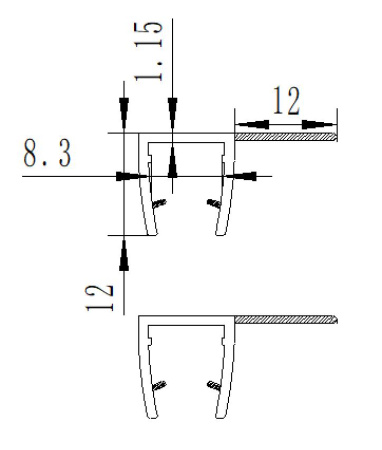 PVH04-910BKL8 Уплотнительный профиль ПВХ для стекла 8 мм, 2500мм