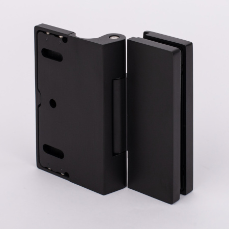 Петля стена-стекло с крышкой 90°,черный матовый, латунь H79L-BLK/brass