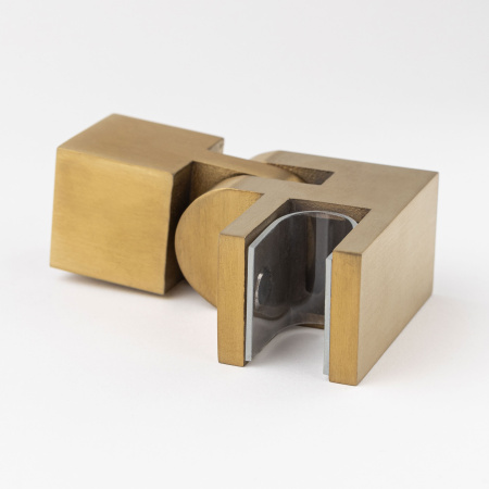 Регулируемое крепление штанги 15х15 к стеклу Брашированное золото S10-15R02GDB