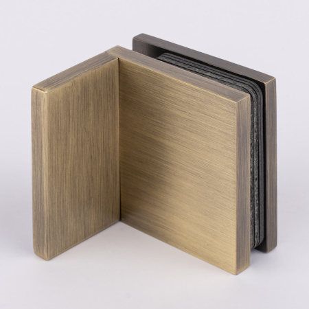 Коннектор стена-стекло с  крышкой 90°, бронза, латунь H41-BRZ/brass