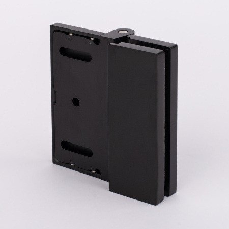 Петля стена-стекло с крышкой 90°,черный матовый, латунь H79-BLK/brass