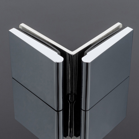 K03-201CR/brass Коннектор стекло-стекло 90°, хром, латунь