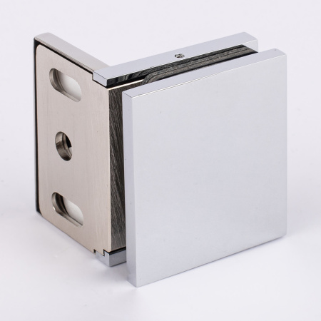 Коннектор стена-стекло с крышкой 90°, хром, латунь H41-СR/brass