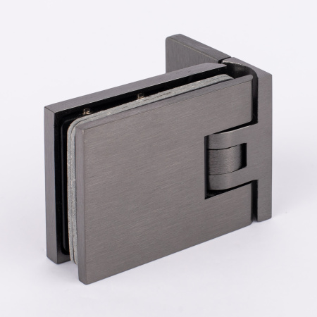 Петля стена-стекло с  крышкой 90°, графит матовый, латунь H12-GFM/brass