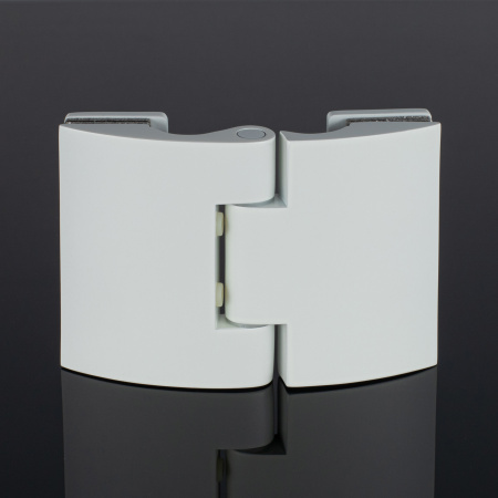 P03-102WG/brass Петля стекло-стекло 180°/135°, белый глянец, латунь P03-102WG/brass Петля стекло-стекло 180°/135°, белый глянец, латунь