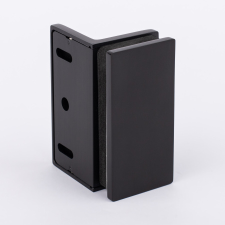 Коннектор стена-стекло с крышкой 90°,черный матовый, латунь H4650-BLK/brass