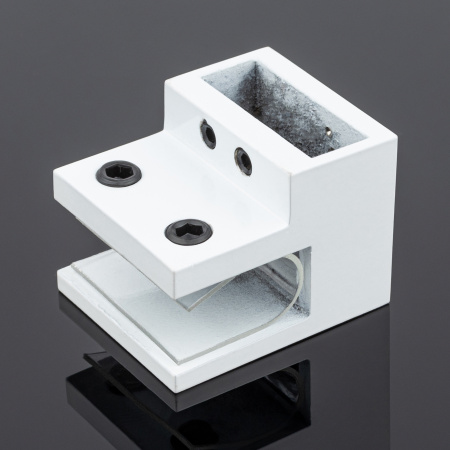 D02-503WM/sus304 Держатель труба-стекло 30х10 торцевой, белый матовый, sus304