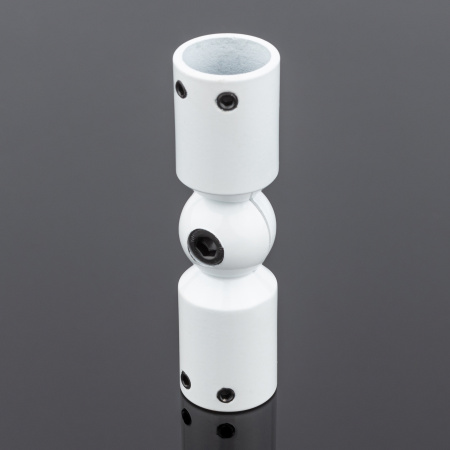 S02-511WM/sus304 Соединитель трубы ф19 90°-180°, белый матовый, sus304