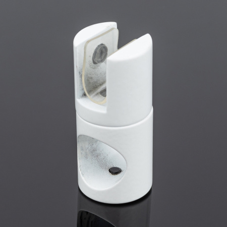 D02-507WM/brass Держатель стекла сквозной ф19, белый матовый, латунь