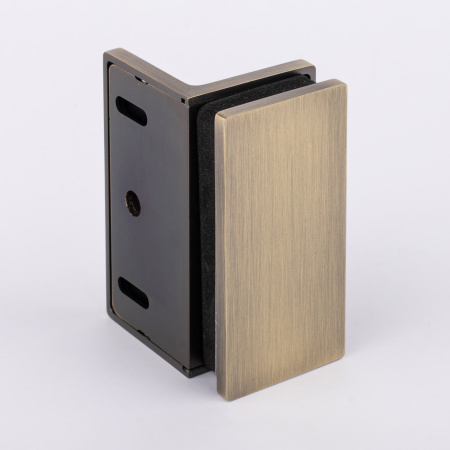 Коннектор стена-стекло с  крышкой 90°, бронза, латунь H4650-BRZ/brass